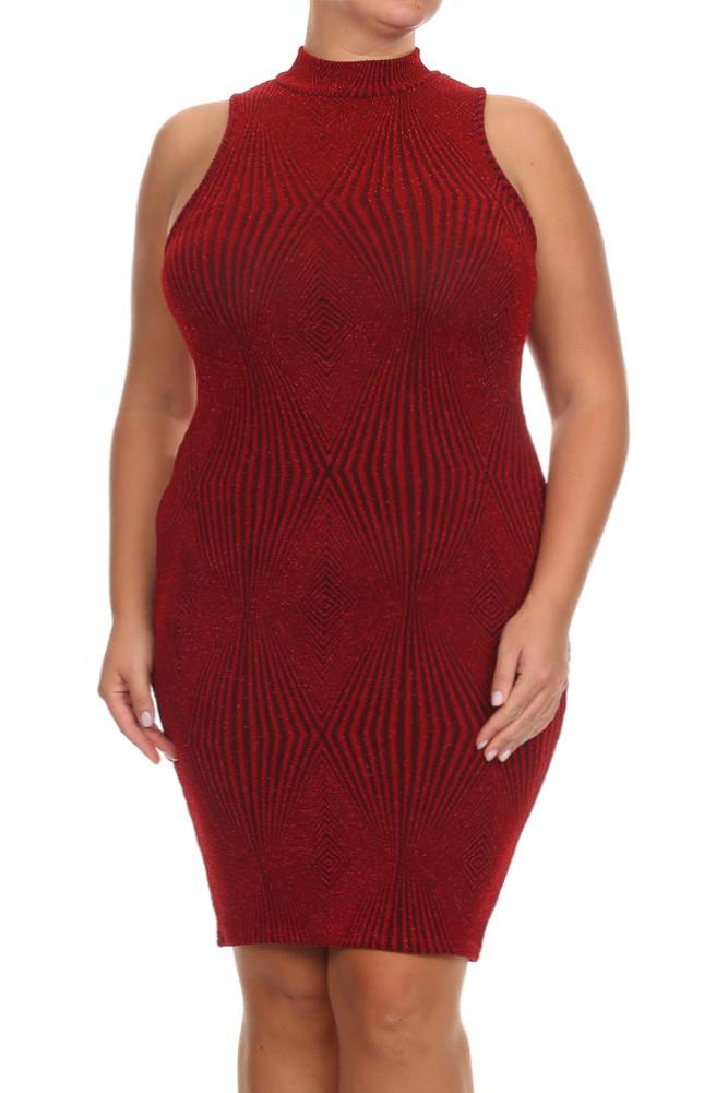 Plus Size Sparkling High Neck Starlet Dress