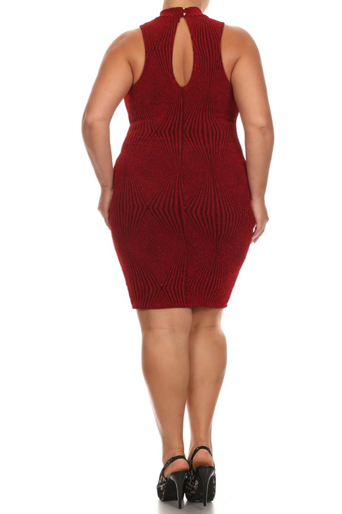 Plus Size Sparkling High Neck Starlet Dress