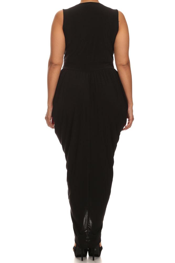 Plus Size Radiance Tulip Hem Black Maxi Dress