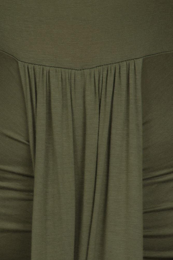 Plus Size Bella Draped Knit Olive Midi Dress