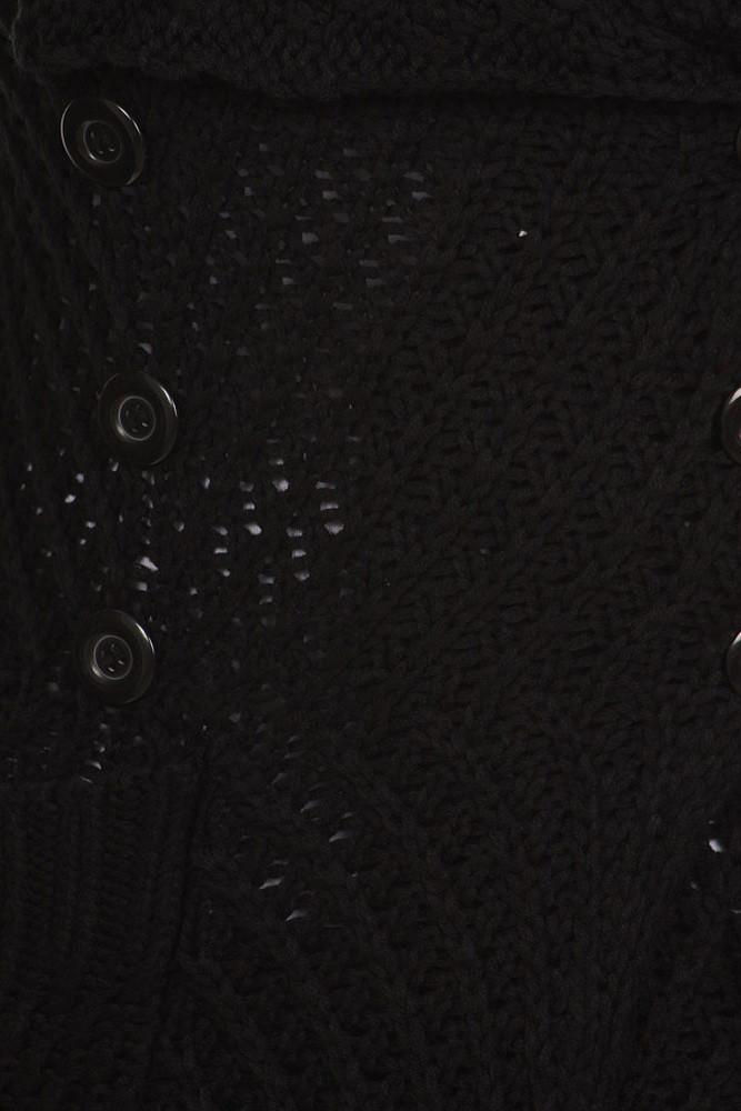Plus Size Cozy Knit Black Cardigan