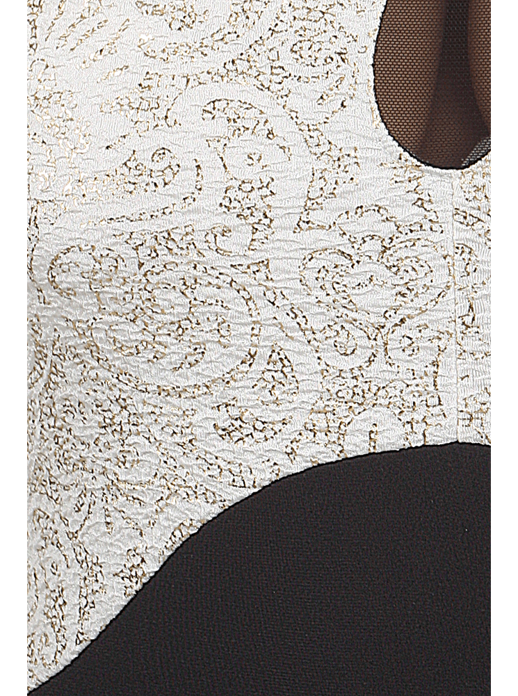 Plus Size Glamorous Floral Foil Maxi White Mesh Dress
