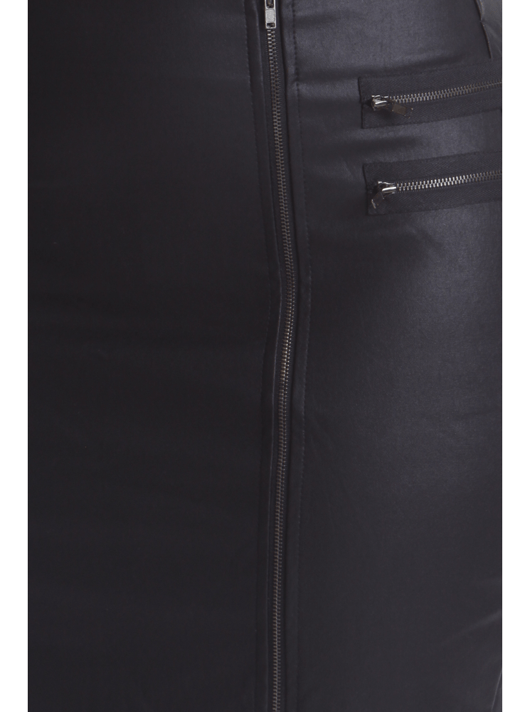 Plus Size Stylish Zipper Asymmetrical Leather Skirt