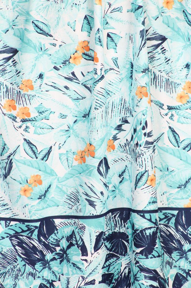 Plus Size Summer Breeze Flower Blue Top