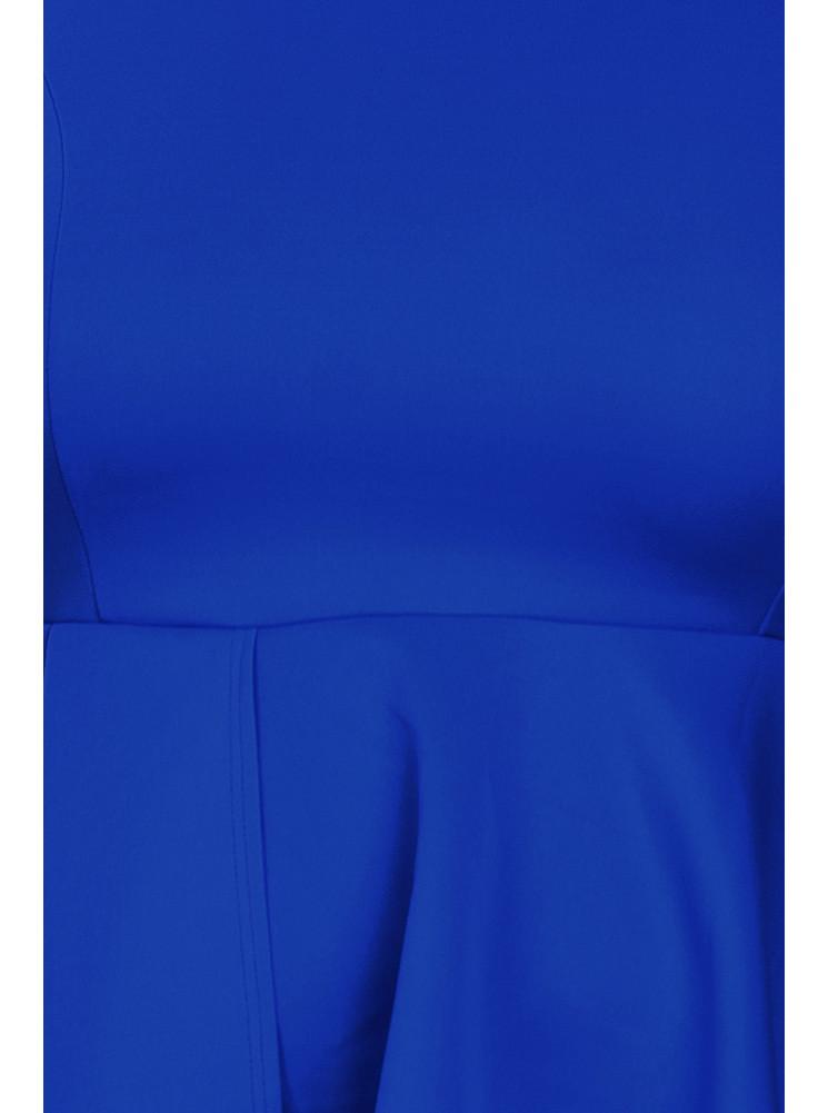 Plus Size Gala Asymmetrical Blue Maxi Shirt Dress