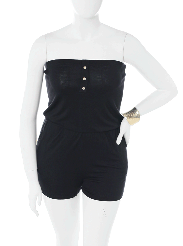 Plus Size Venture Out Black Romper