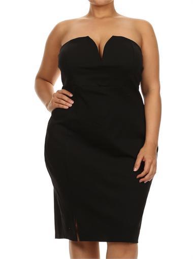 Plus Size Love Spell Plunging Neckline Black Dress