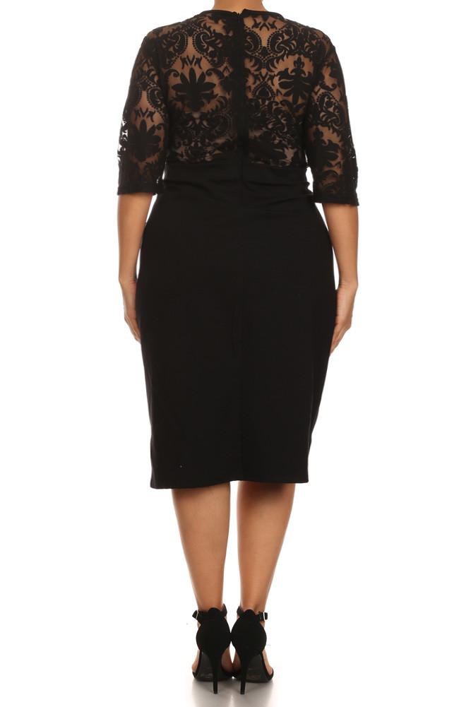 Plus Size Sweet Victorian Tulip Hem See Through Dress