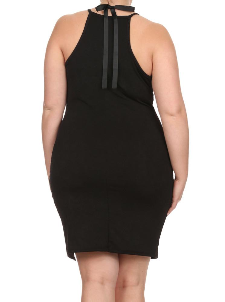 Plus Size Glam Princess Black Bodycon Dress