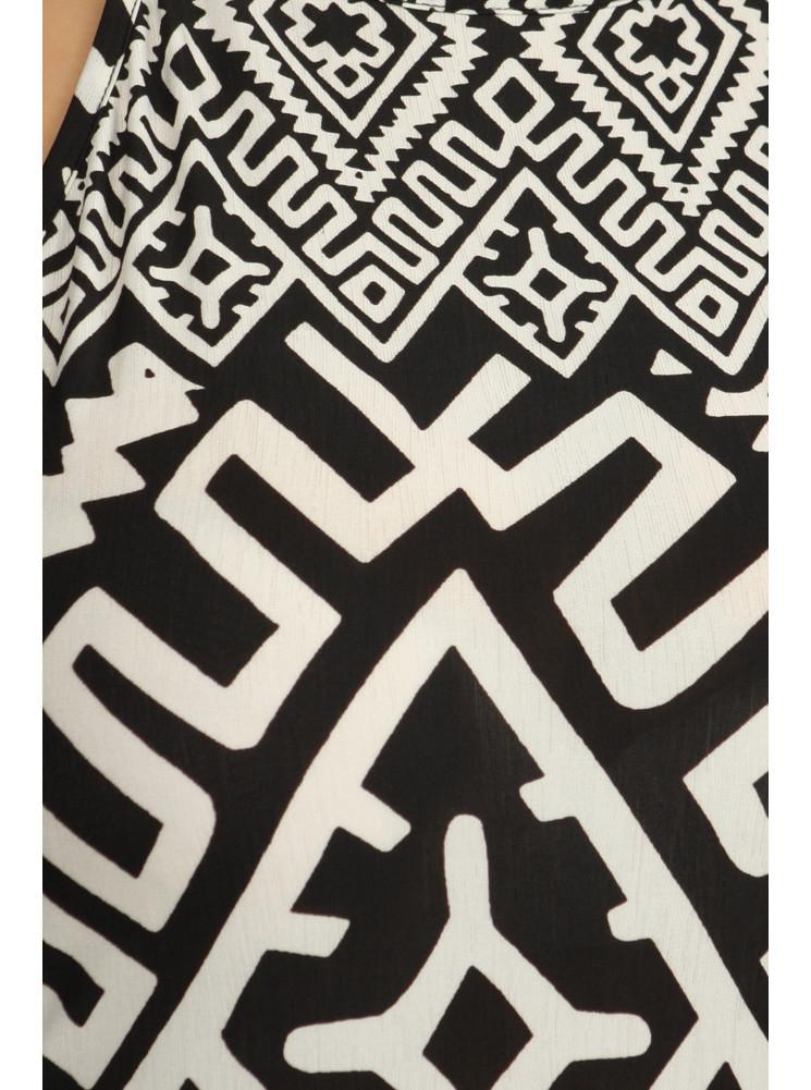 Plus Size Stylish Tribal Print Maxi Dress