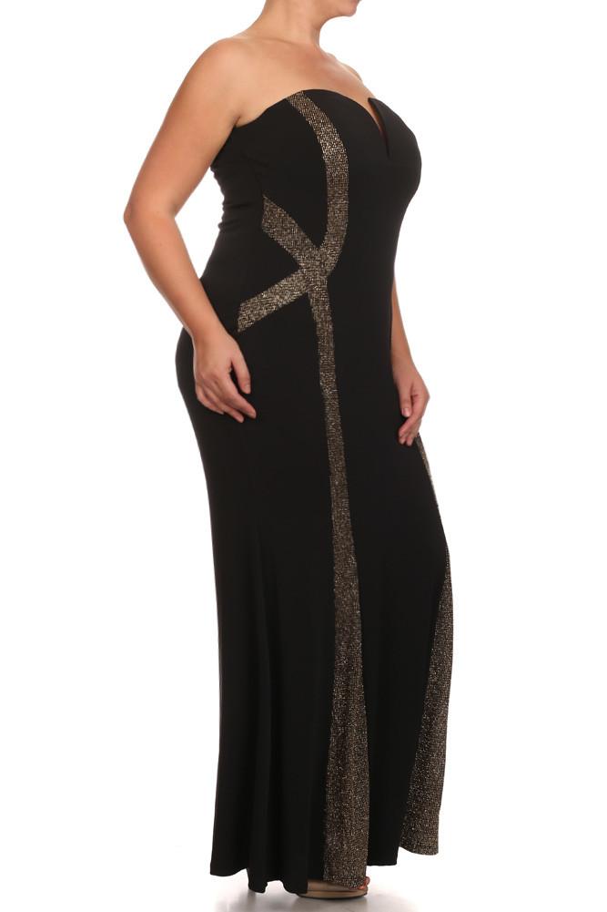 Plus Size Sparkling Cocktail Maxi Dress