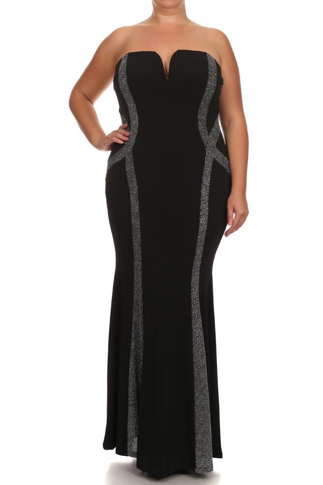 Plus Size Sparkling Cocktail Maxi Dress