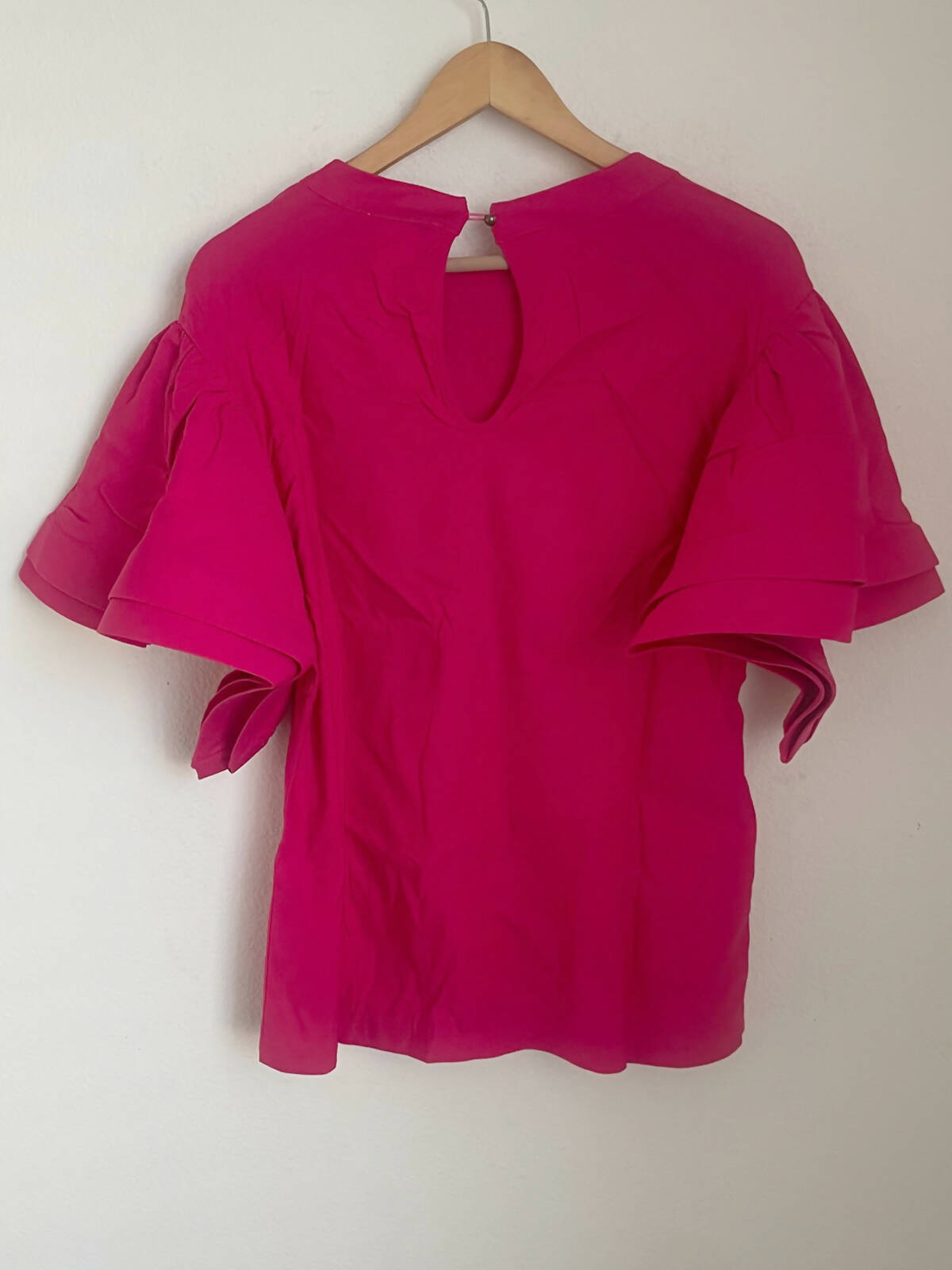 Flared Shoulder Flutter Top