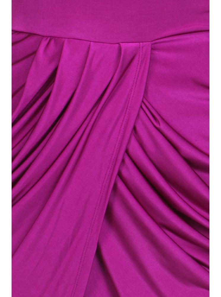 Plus Size V Neck Purple Bubble Dress