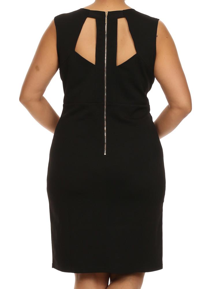 Plus Size Midnight Crush Gilded Neckline Black Dress