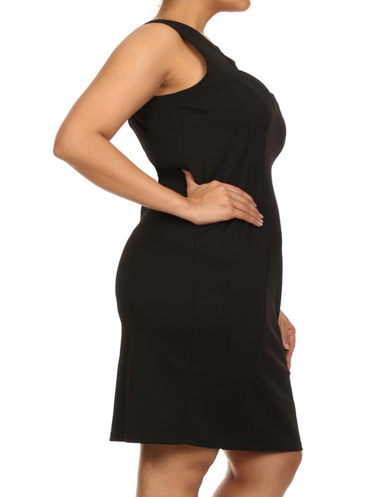Plus Size Midnight Crush Gilded Neckline Black Dress