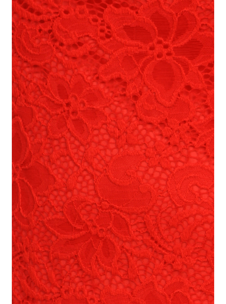 Plus Size Pretty In Floral Crochet Mermaid Maxi Red Dress