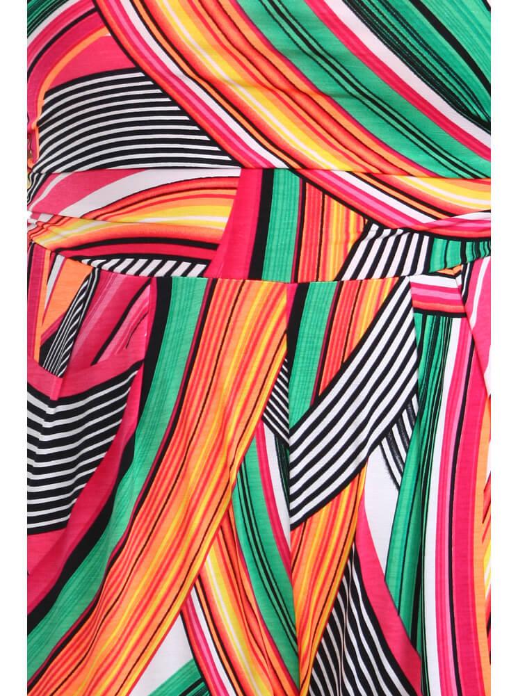 Plus Size Color Glow Striped Jumpsuit