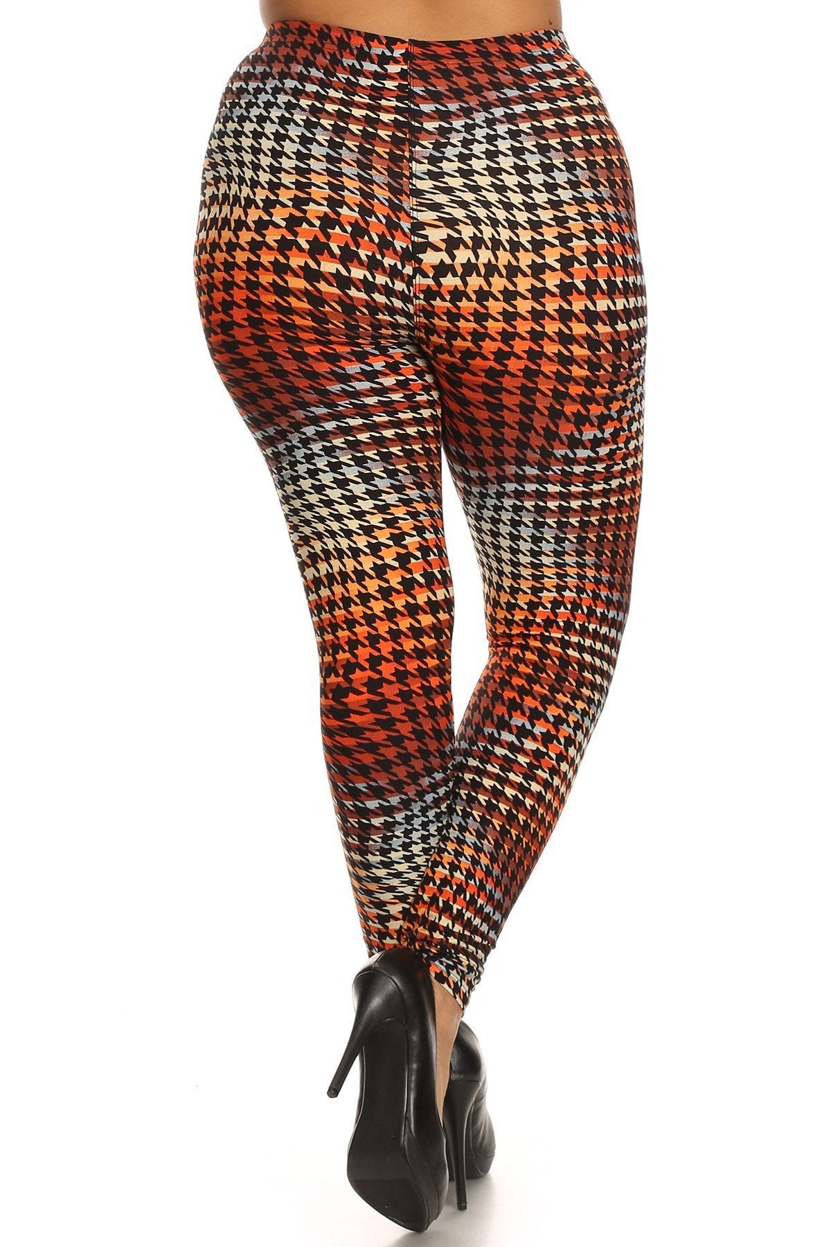 Plus Size Rainbow Houndstooth Leggings