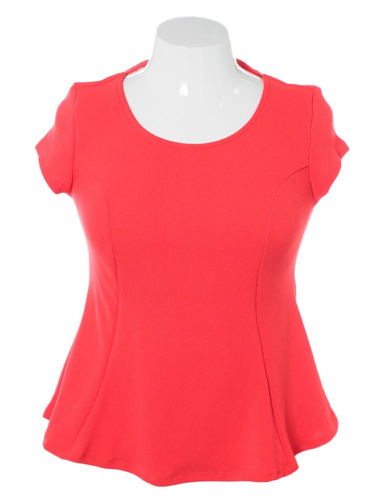 Plus Size Braid Cut Out Back Coral Top