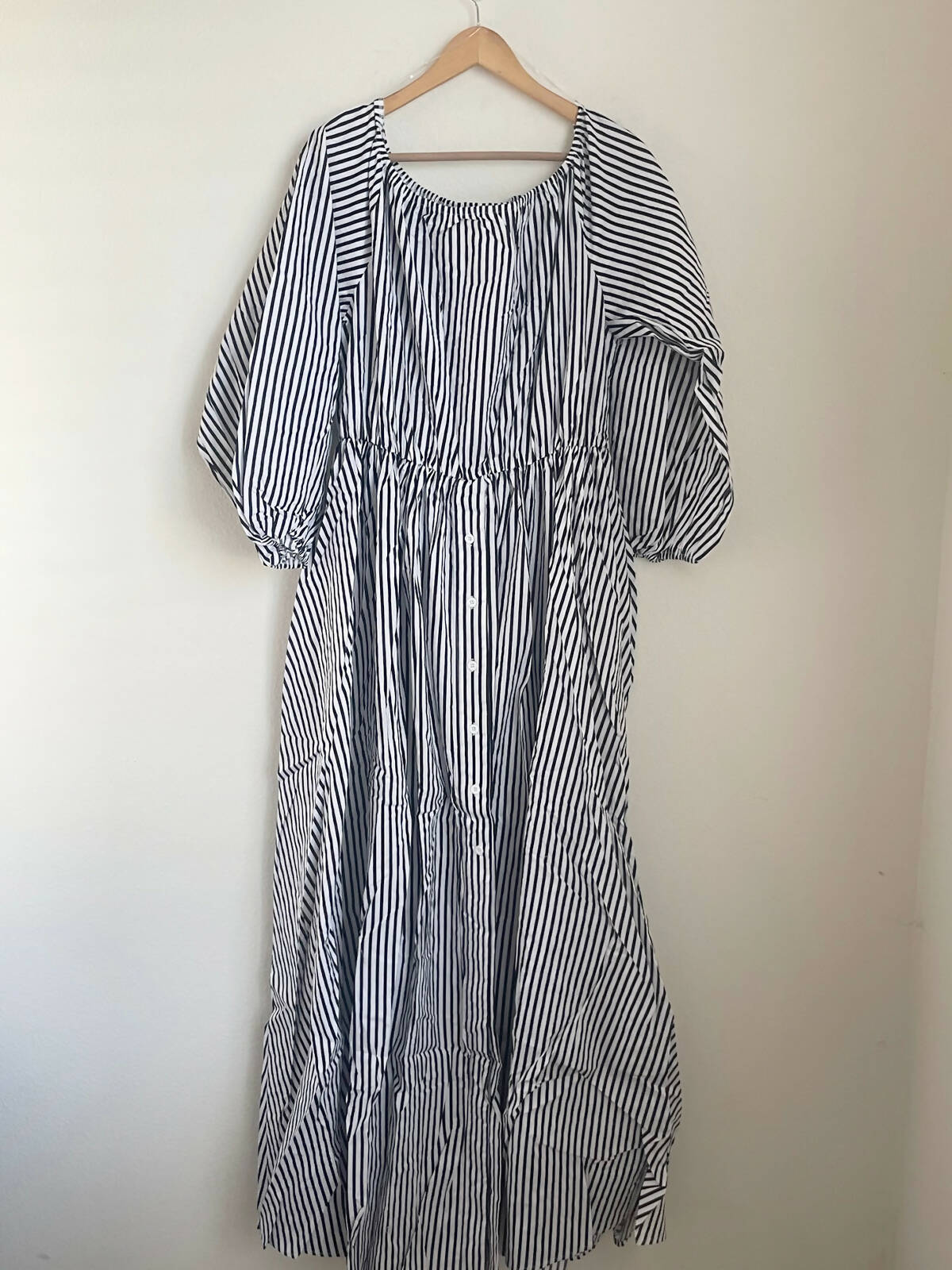 Stripe button down flowy dress