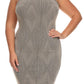Plus Size Sparkling High Neck Starlet Dress