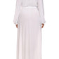 Plus Size Glamour Slit Tie White Maxi Dress