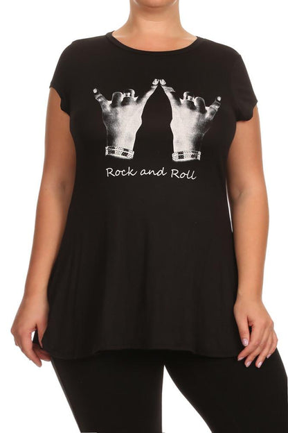 Plus Size Studded Rock and Roll Tee