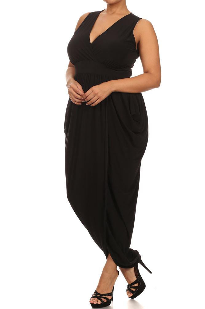 Plus Size Radiance Tulip Hem Black Maxi Dress