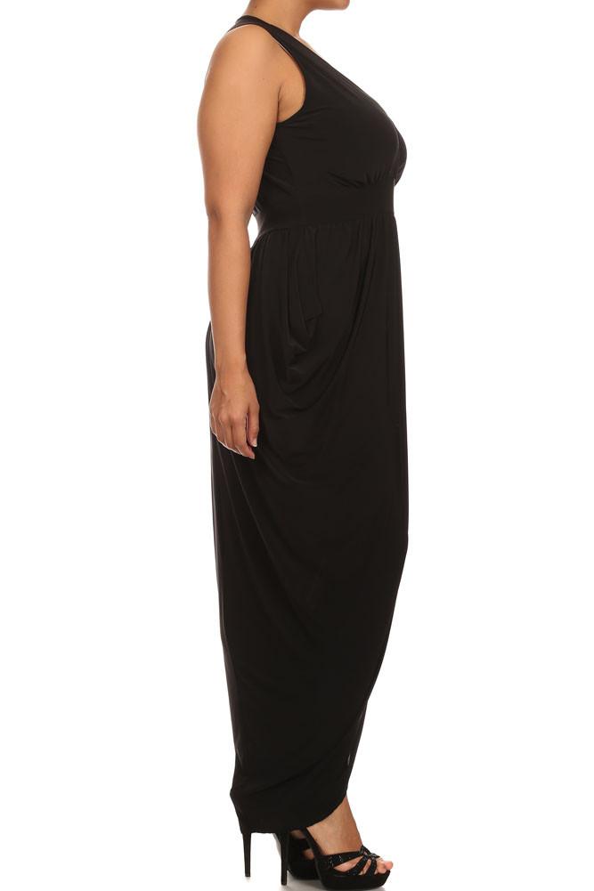 Plus Size Radiance Tulip Hem Black Maxi Dress