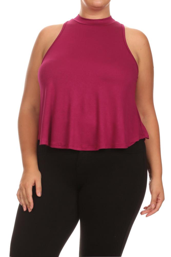 Plus Size Flowy Mock Neck Tank