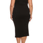 Plus Size Bella Draped Knit Black Midi Dress