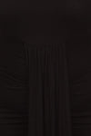 Plus Size Bella Draped Knit Black Midi Dress