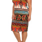 Plus Size Breezy Tribal Print Midi Blue Dress