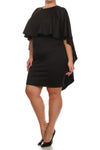 Plus Size Lavish Caped Layered Dress