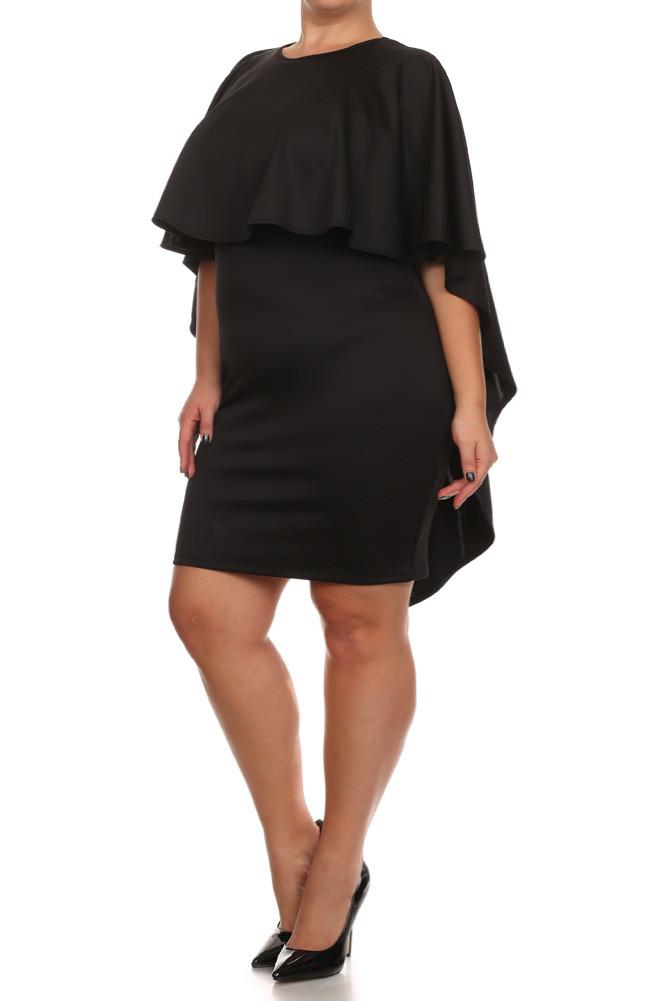 Plus Size Lavish Caped Layered Dress