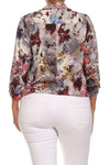 Plus Size Vintage Inspired Floral Pink Blazer