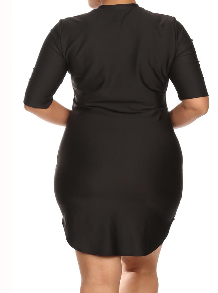 Plus Size Silky Fabulous Black Tunic Dress