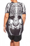 Plus Size Skeleton Print Halloween Dress