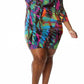 Plus Size Watercolor Abstract Print Bodycon Dress