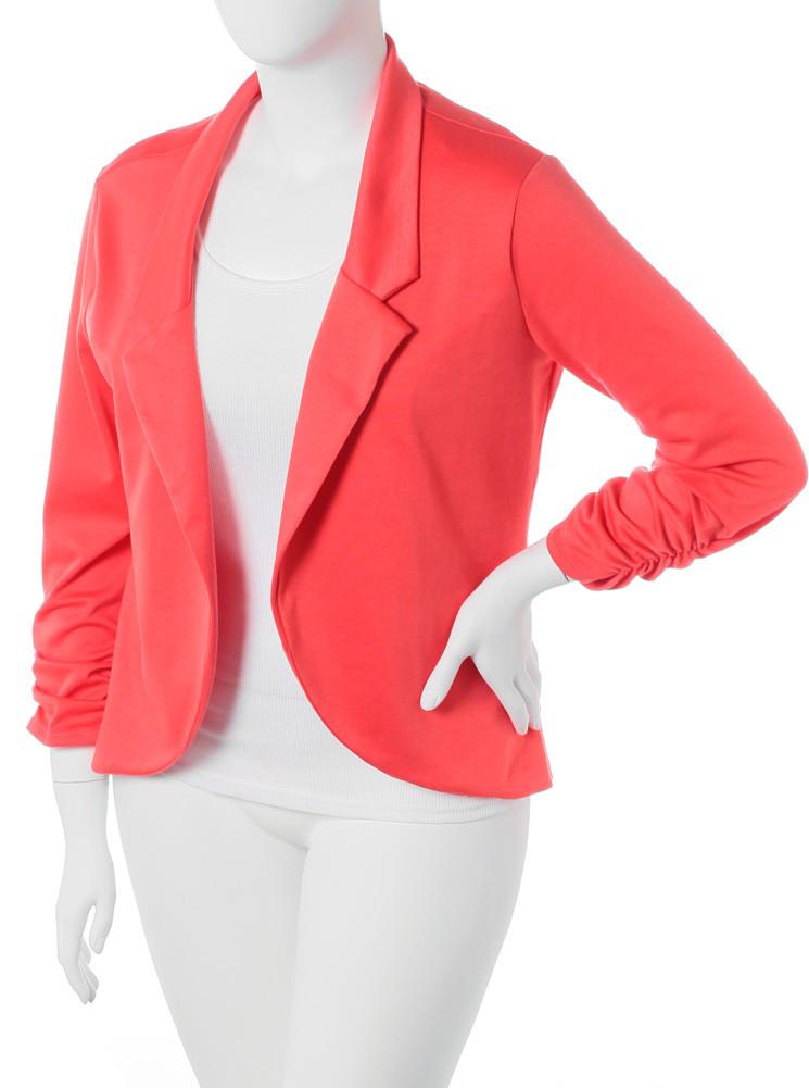 Plus Size Sleek Open Front Coral Blazer