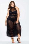 Plus Size Chic Seductive Sleeveless See Through Dress