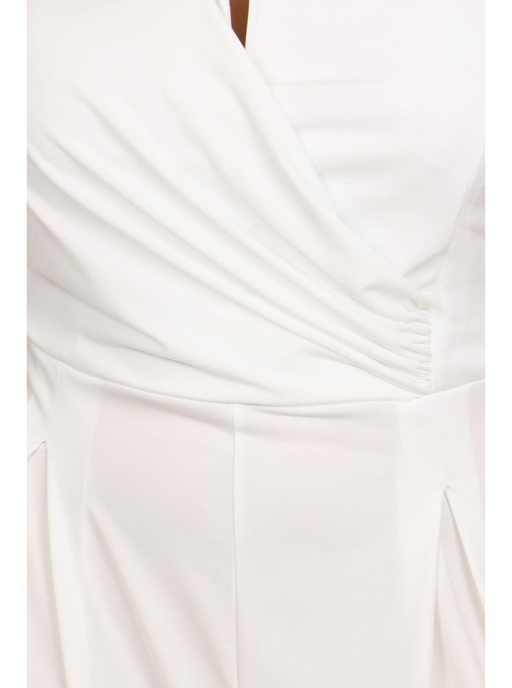 Plus Size Strapless Cross Over White Jumpsuit