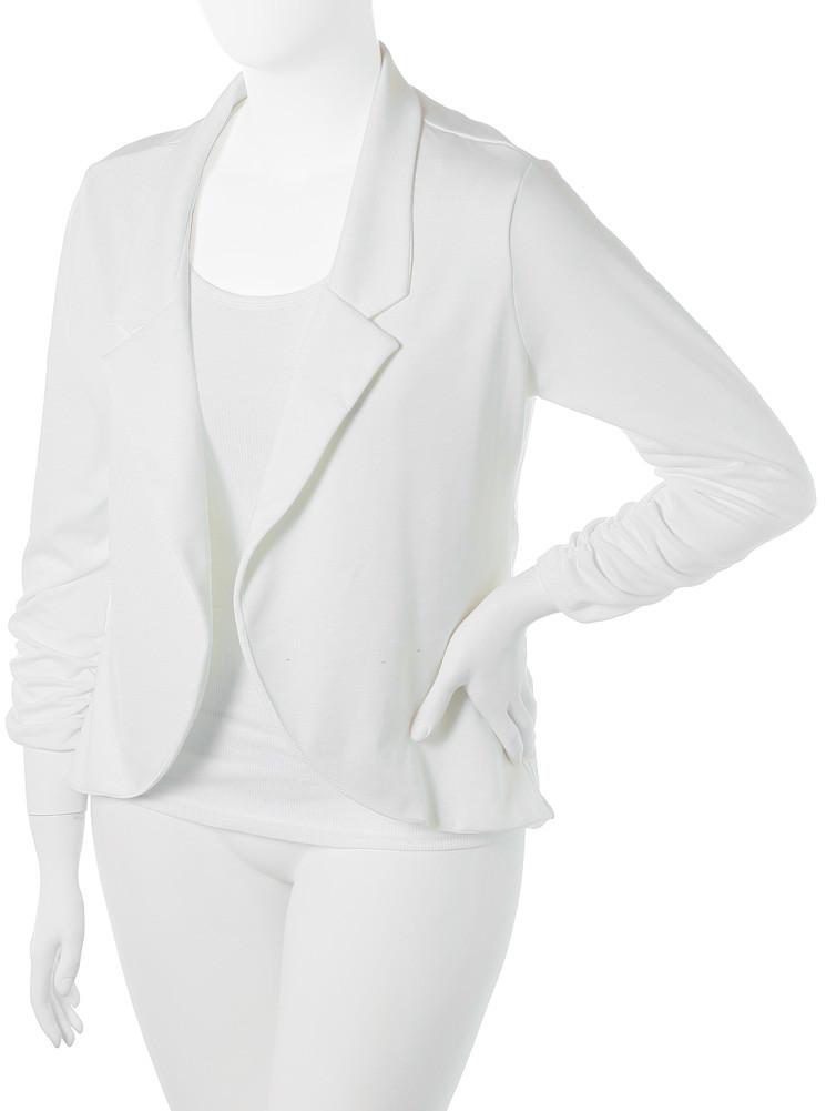 Plus Size Sleek Open Front White Blazer