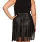 Plus Size Sway In Faux Leather Fringe Black Dress