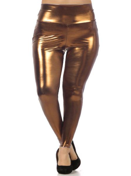 Plus Size Shine Bright High Waist Copper Leggings