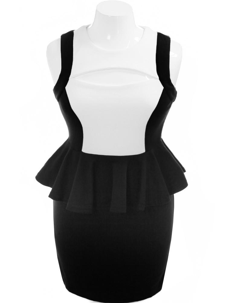 Plus Size Fabulous Cut Out Peplum Dress