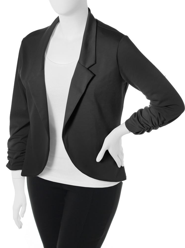 Plus Size Sleek Open Front Black Blazer