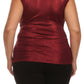 Plus Size Draped Gleaming Red Top