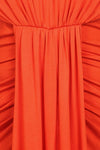 Plus Size Lovely Draped Dip Hem Orange Maxi Dress